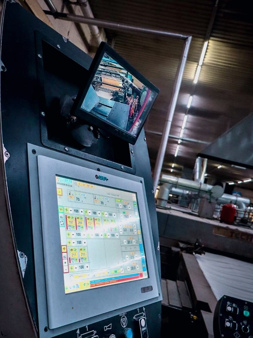 Control digital de línea de acabado y estampado rotativo textil